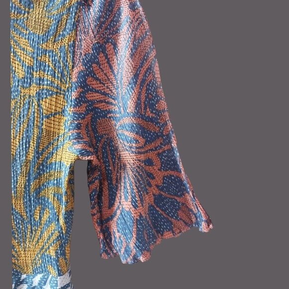 BCBGMAXAZRIA Ivy Floral Print Blocked Tie Front Woven Romper Multicolor Xsmall - Picture 15 of 16